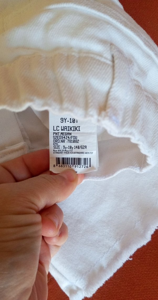 Beyaz  çocuk Kot Pantolon - Görsel 4