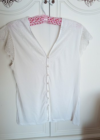 Beyaz Bohem Kolsuz sabahlikli Pijama Takımı - Görsel 5