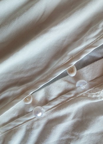 Beyaz Bohem Kolsuz sabahlikli Pijama Takımı - Görsel 3