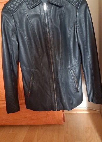 Siyah Deri Biker Ceket - Görsel 2