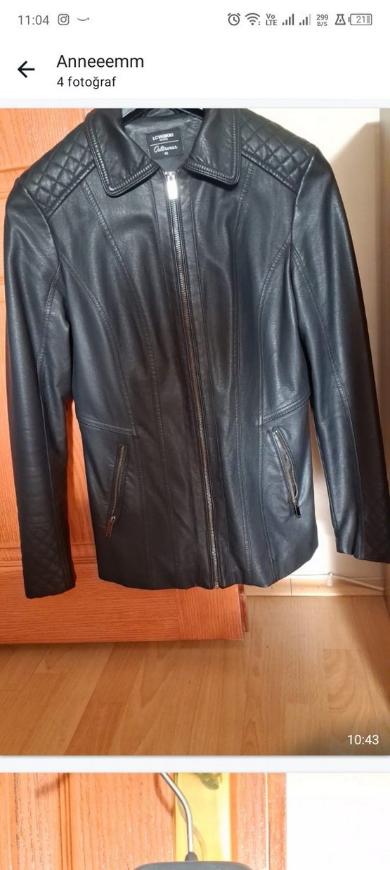 Siyah Deri Biker Ceket - Görsel 2