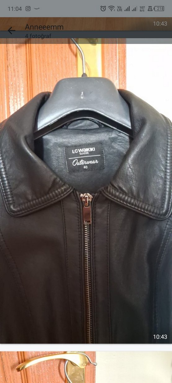 Siyah Deri Biker Ceket - Görsel 3