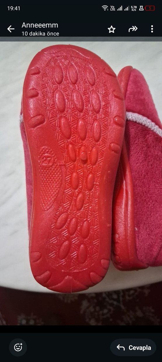 Kız Çocuk Pembemsi Nakışlı Sıcak Terlik - Görsel 3