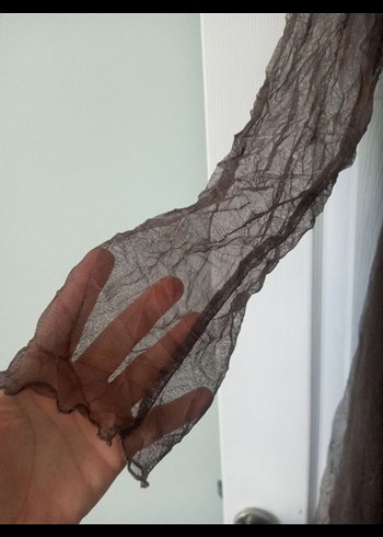 Uzun Kollu V Yaka Keten Uzun Elbise - Görsel 5