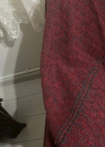 Bordo Örgü  dizüstü battaniyesi - Görsel 6