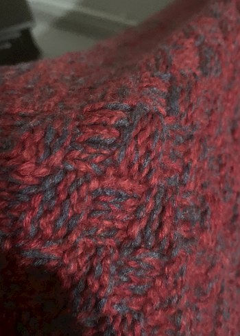 Bordo Örgü  dizüstü battaniyesi - Görsel 3