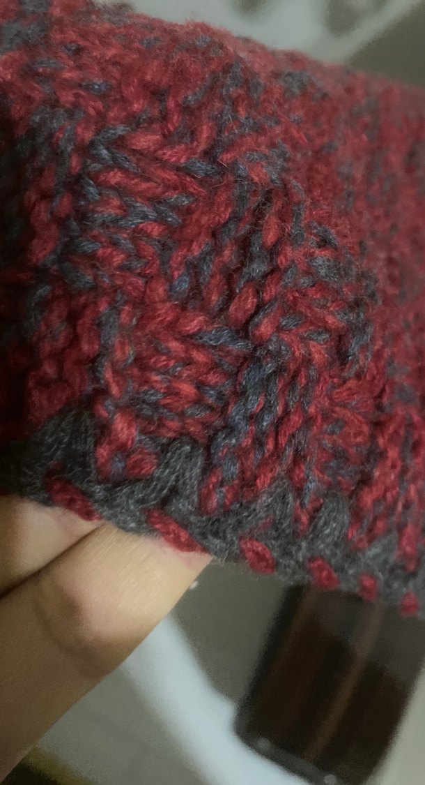 Bordo Örgü  dizüstü battaniyesi - Görsel 2