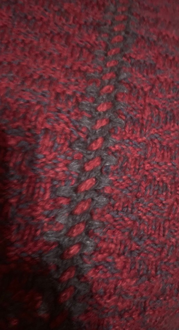 Bordo Örgü  dizüstü battaniyesi - Görsel 4