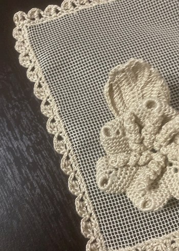 Vintage Dantel Motifli El Yapımı  sunum peçetesi - Görsel 3