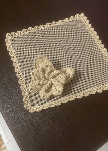 Vintage Dantel Motifli El Yapımı  sunum peçetesi - Görsel 5