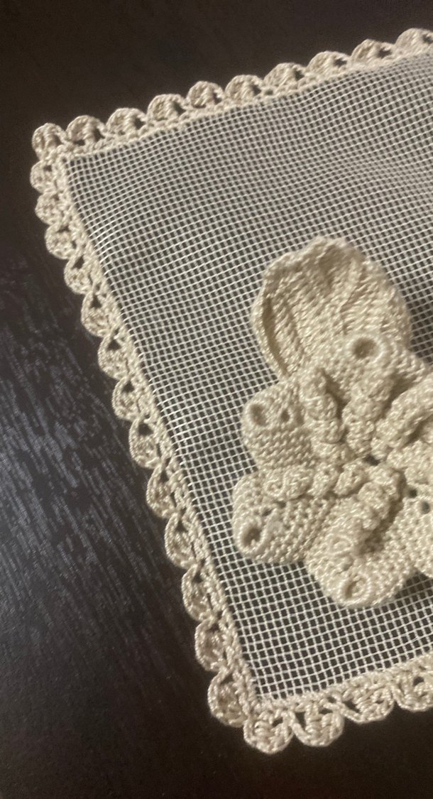 Vintage Dantel Motifli El Yapımı  sunum peçetesi - Görsel 3