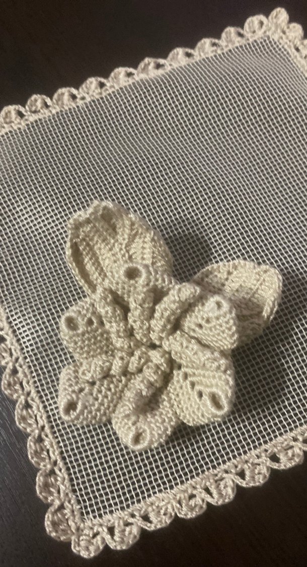 Vintage Dantel Motifli El Yapımı  sunum peçetesi - Görsel 2