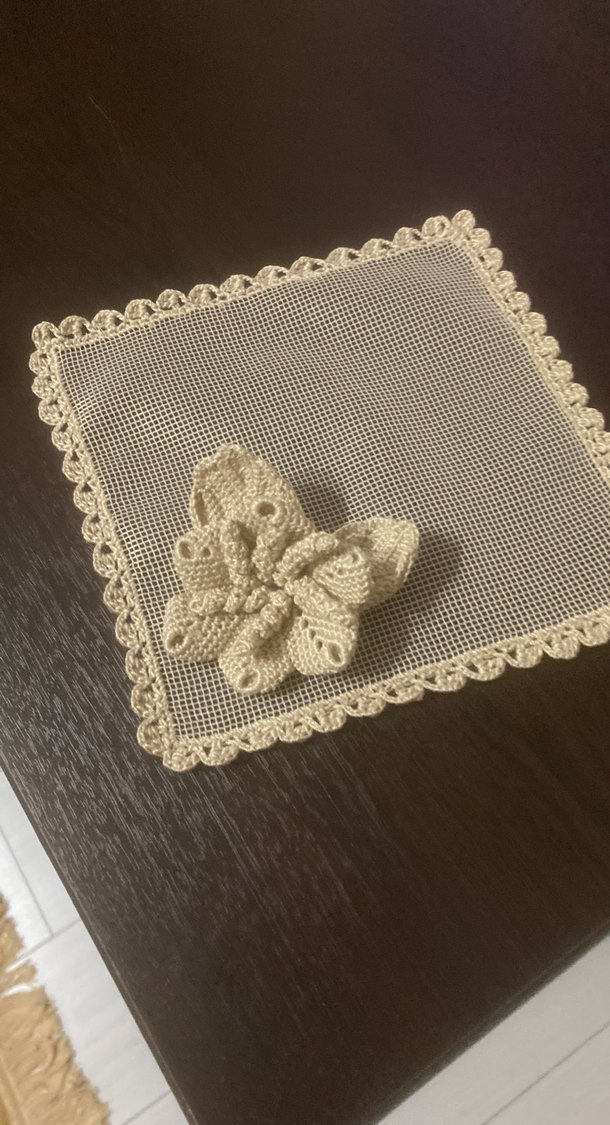 Vintage Dantel Motifli El Yapımı  sunum peçetesi - Görsel 5