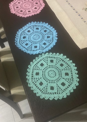 Renkli Bohem El Örgüsü  sunum peçetesi - Görsel 5