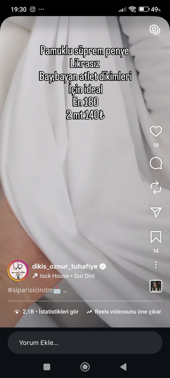 Beyaz Likralı ve likrasız Süprem Penye Kumaş - Görsel 2