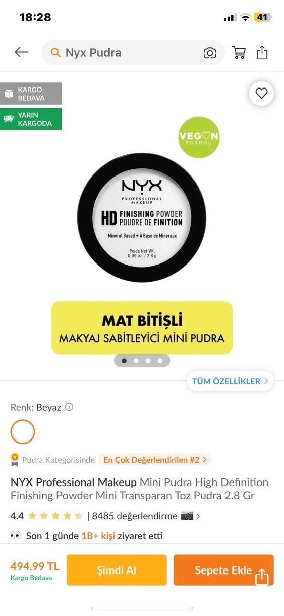 NYX Mini Pudra High Definition Mat Bitişli - Görsel 2