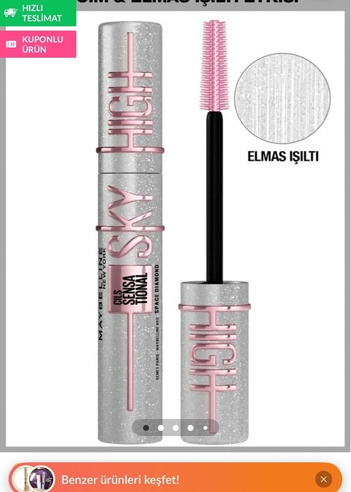 Sky high ışıltılı maskara - Görsel 4