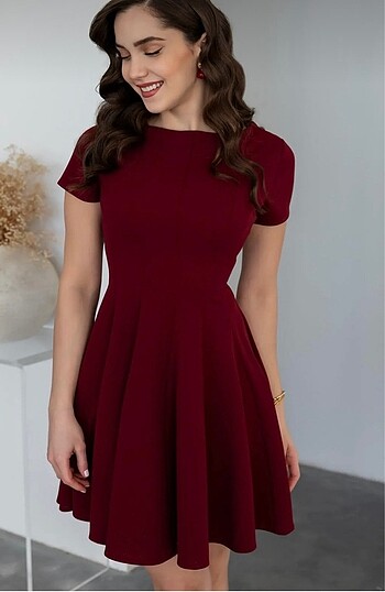 Bordo elbise