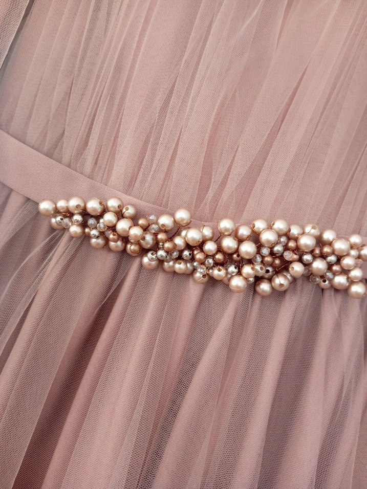 Drapeli Uzun Kollu Kadın Abiye Elbise 1 kere giyildi - Görsel 3