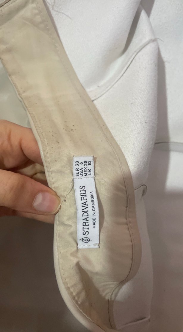 stradivarius Bej Mini Deri Etek Fermuarlı - Görsel 4