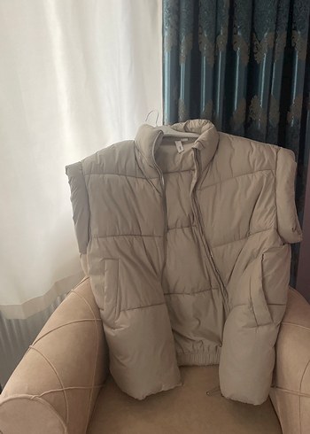 mango Fermuarlı Kadın Puff Yelek - Görsel 3