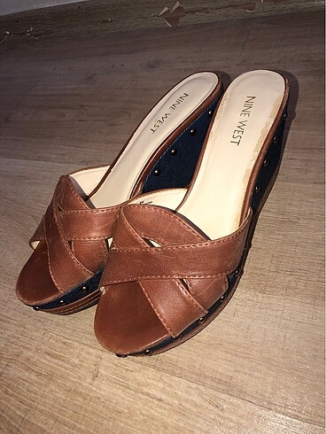 38 Beden kahverengi Renk Nine west kadın Deri Ayakkabı