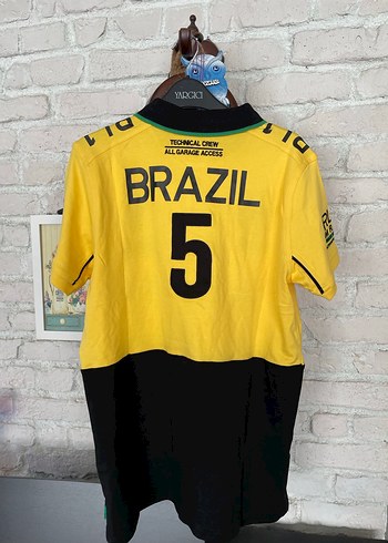 Sarı Siyah Baskılı Polo Tişört - Görsel 5