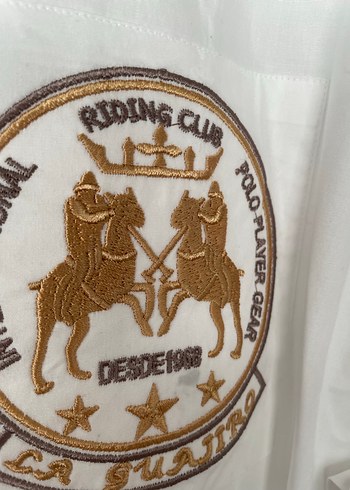 Düğmeli Beyaz Baskılı Erkek Gömlek xxl - Görsel 3