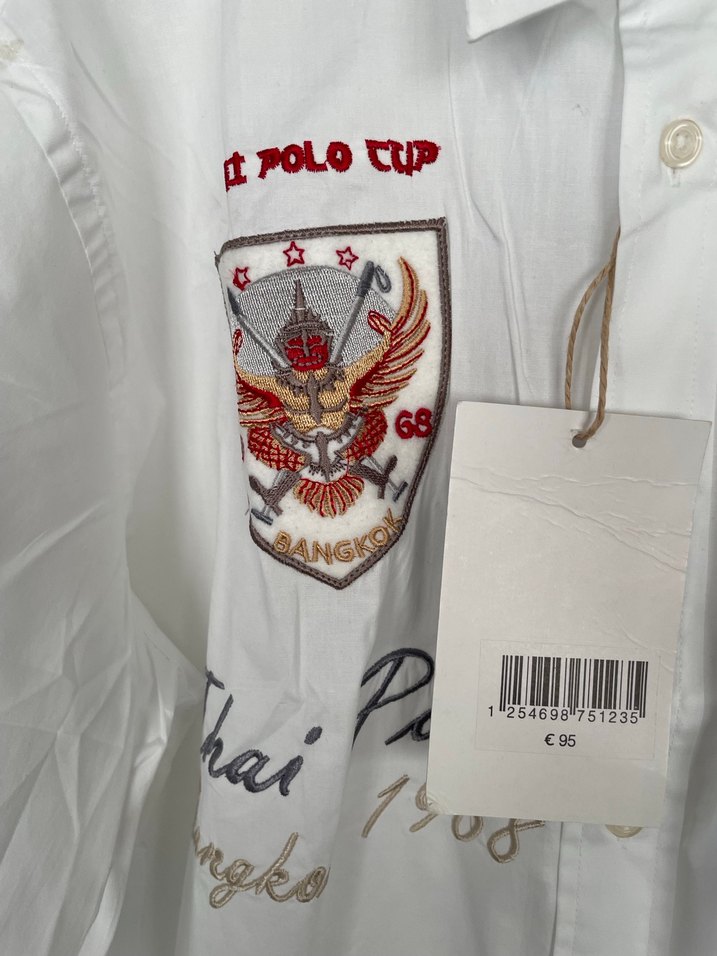 Düğmeli Beyaz Baskılı Erkek Gömlek xxl - Görsel 2