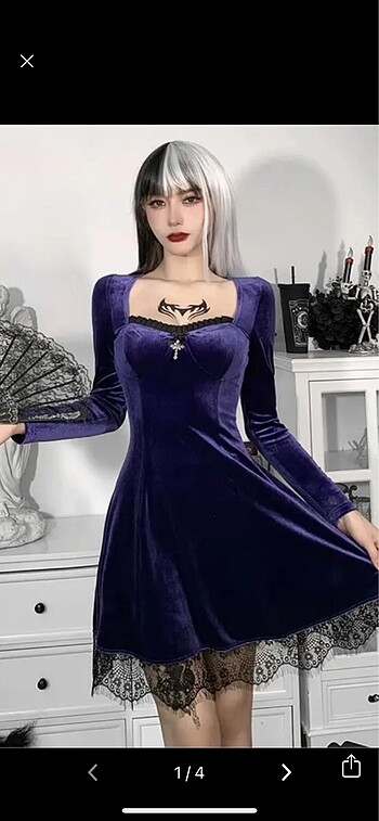 s Beden Tasarım kadife gotik Elbise