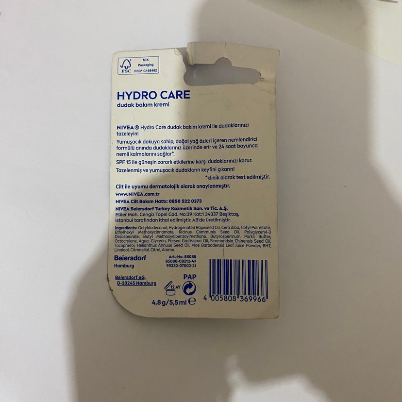 Nivea Hydro Care Dudak Koruyucu Stick lipbalm - Görsel 2