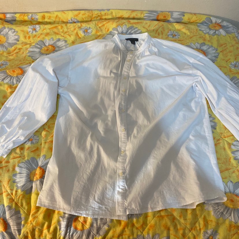 Düğmeli Beyaz Poplin Kadın Gömlek - Görsel 5