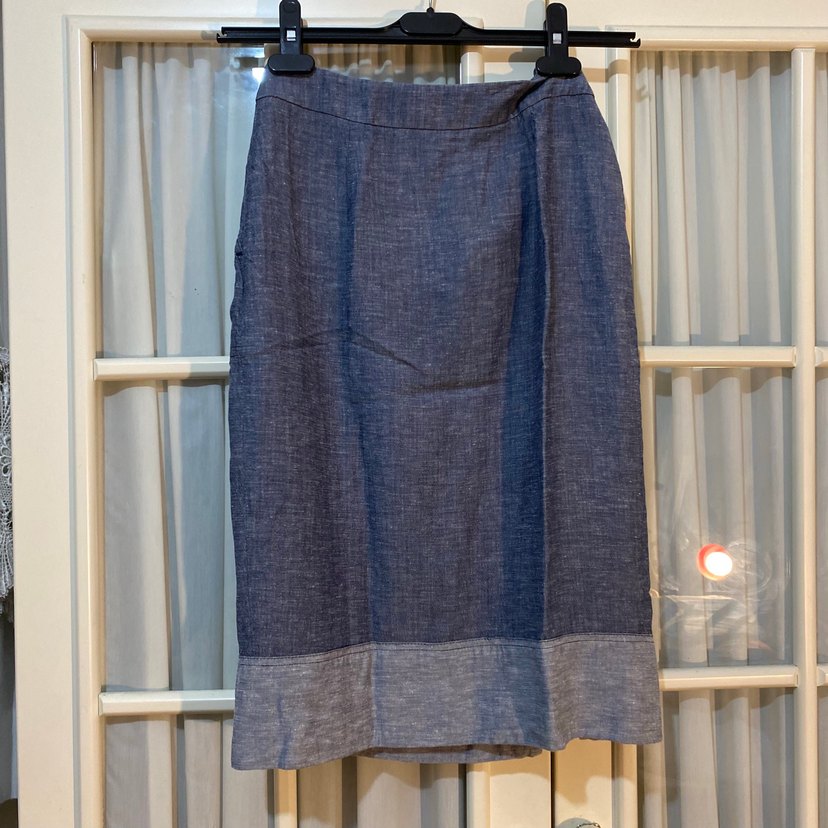 Vakko Düğmeli Lacivert Midi Etek - Görsel 2