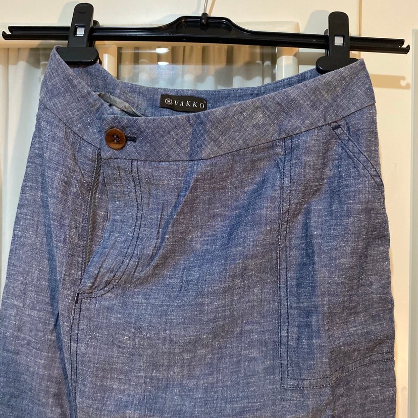 Vakko Düğmeli Lacivert Midi Etek - Görsel 3