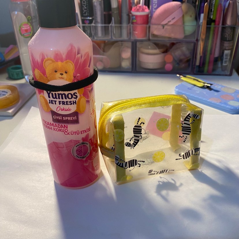 Sarı Zebra Desenli Fermuarlı Minik Bozuk Para Çantası - Görsel 3