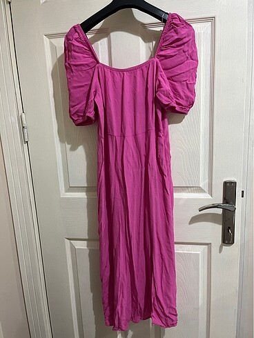LC Waikiki Pembe keten elbise