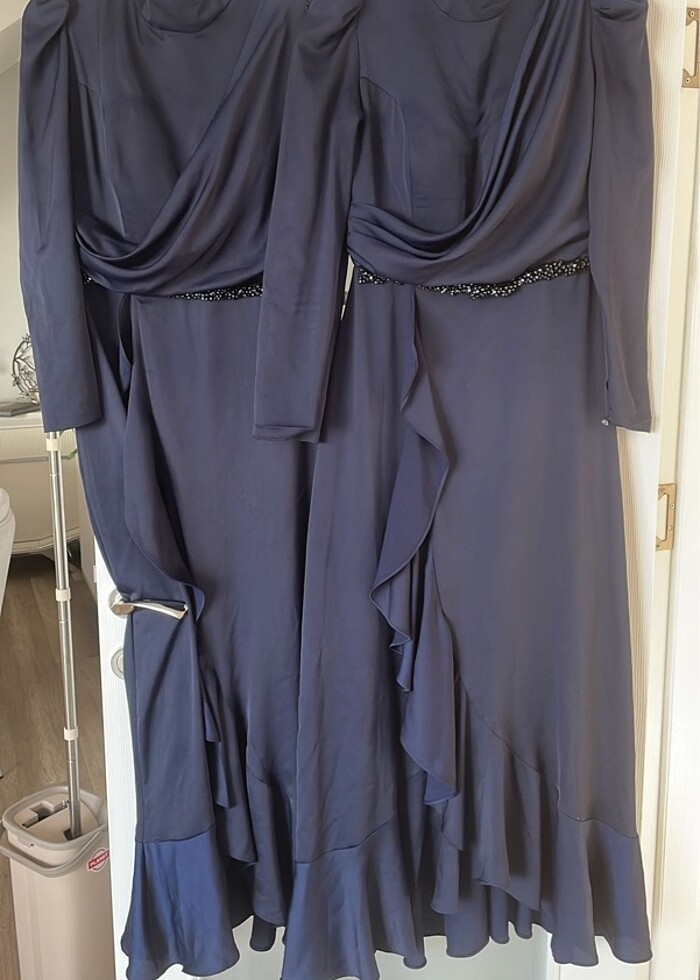 Hennin lacivert tesettür abiye - Görsel 2