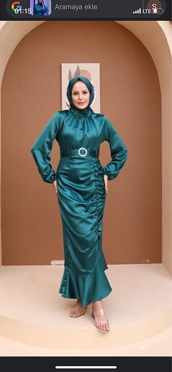 Saten tesettür abiye - Görsel 3