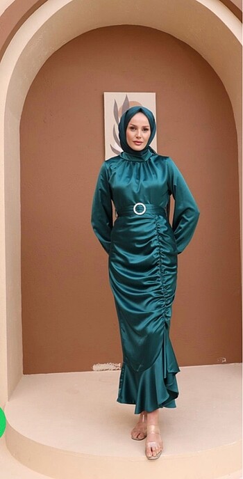 Saten tesettür abiye - Görsel 6