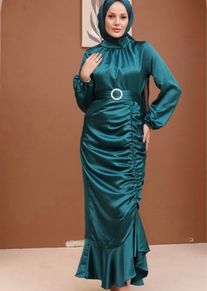 Saten tesettür abiye - Görsel 4