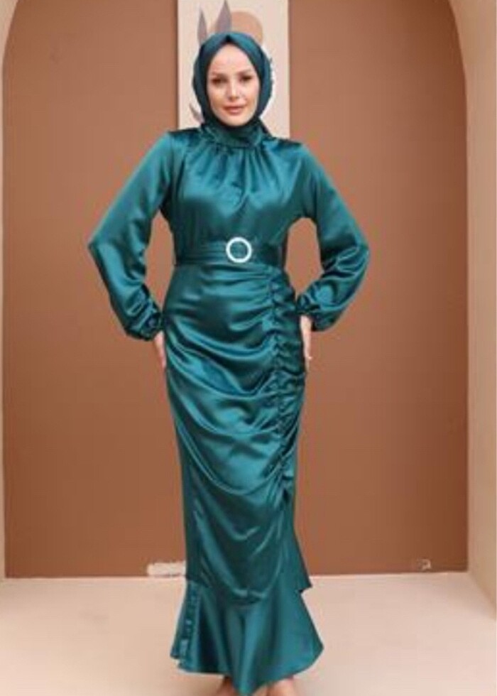 Saten tesettür abiye - Görsel 3