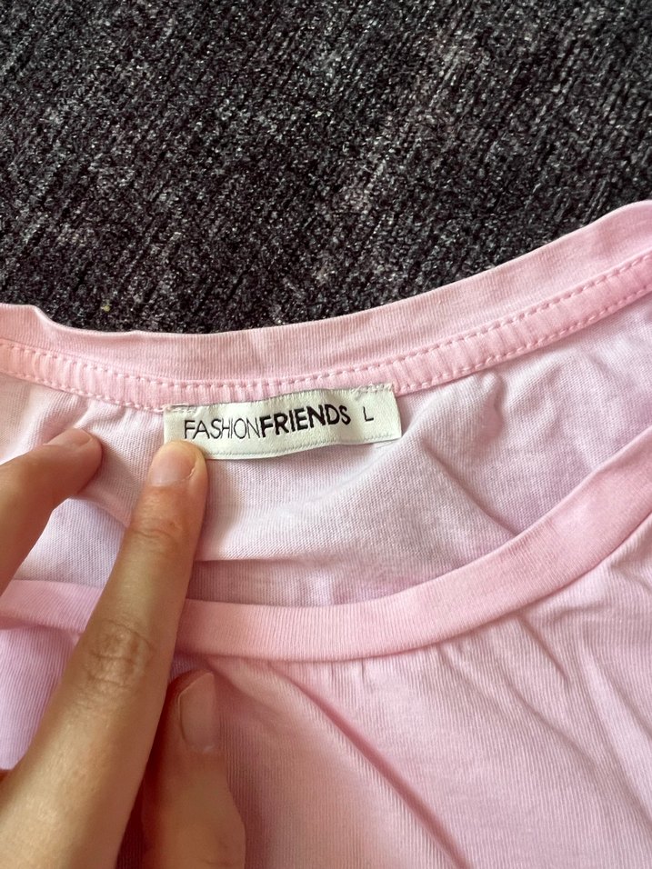 Pembe Renkli Kısa Kollu, Baskılı - Görsel 2