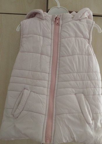 Kız Çocuk Pembe Fermuarlı Yelek - Görsel 4