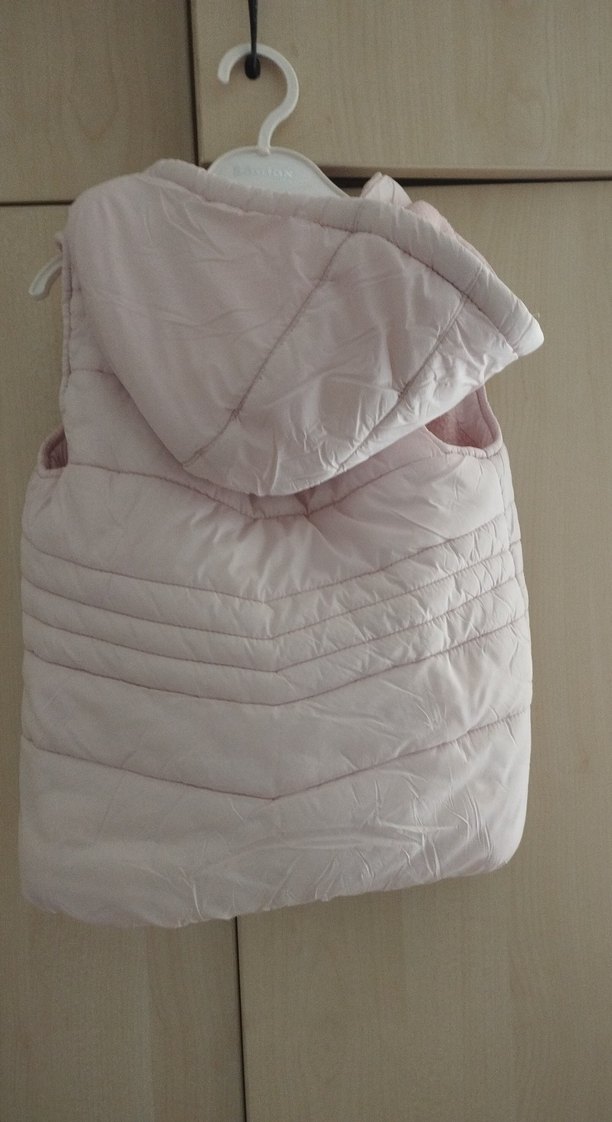 Kız Çocuk Pembe Fermuarlı Yelek - Görsel 2