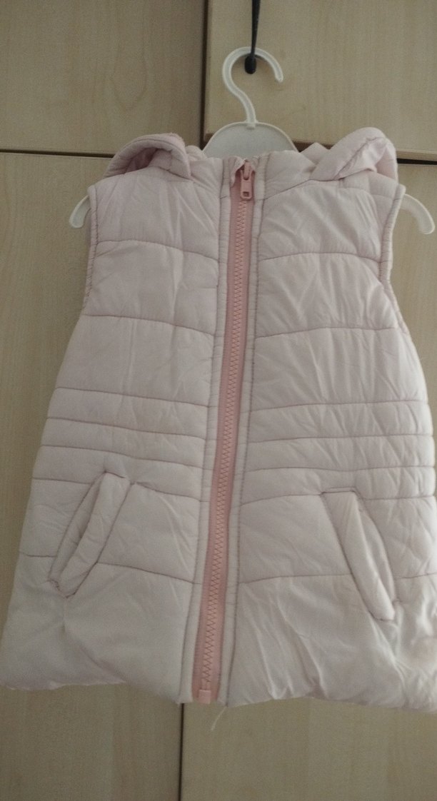 Kız Çocuk Pembe Fermuarlı Yelek - Görsel 4