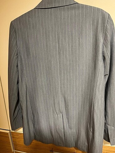 m Beden gri Renk Bershka çizgili blazer