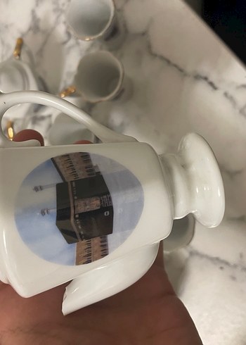  Beden beyaz Renk Mini Porselen Çay Seti