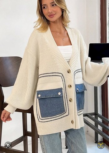 Zara Trendy Salaş Beyaz Örgü Hırka