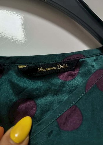 m Beden Yeşil Uzun Kollu Düğmeli Salaş Bluz