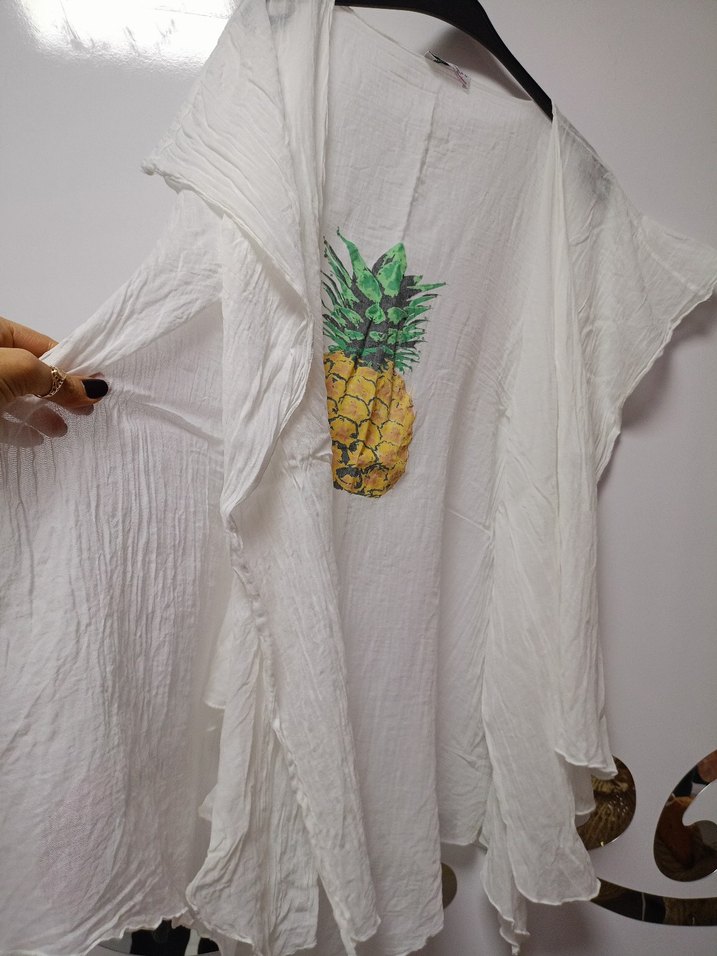 Beyaz Bohem Pamuklu pareo - Görsel 3